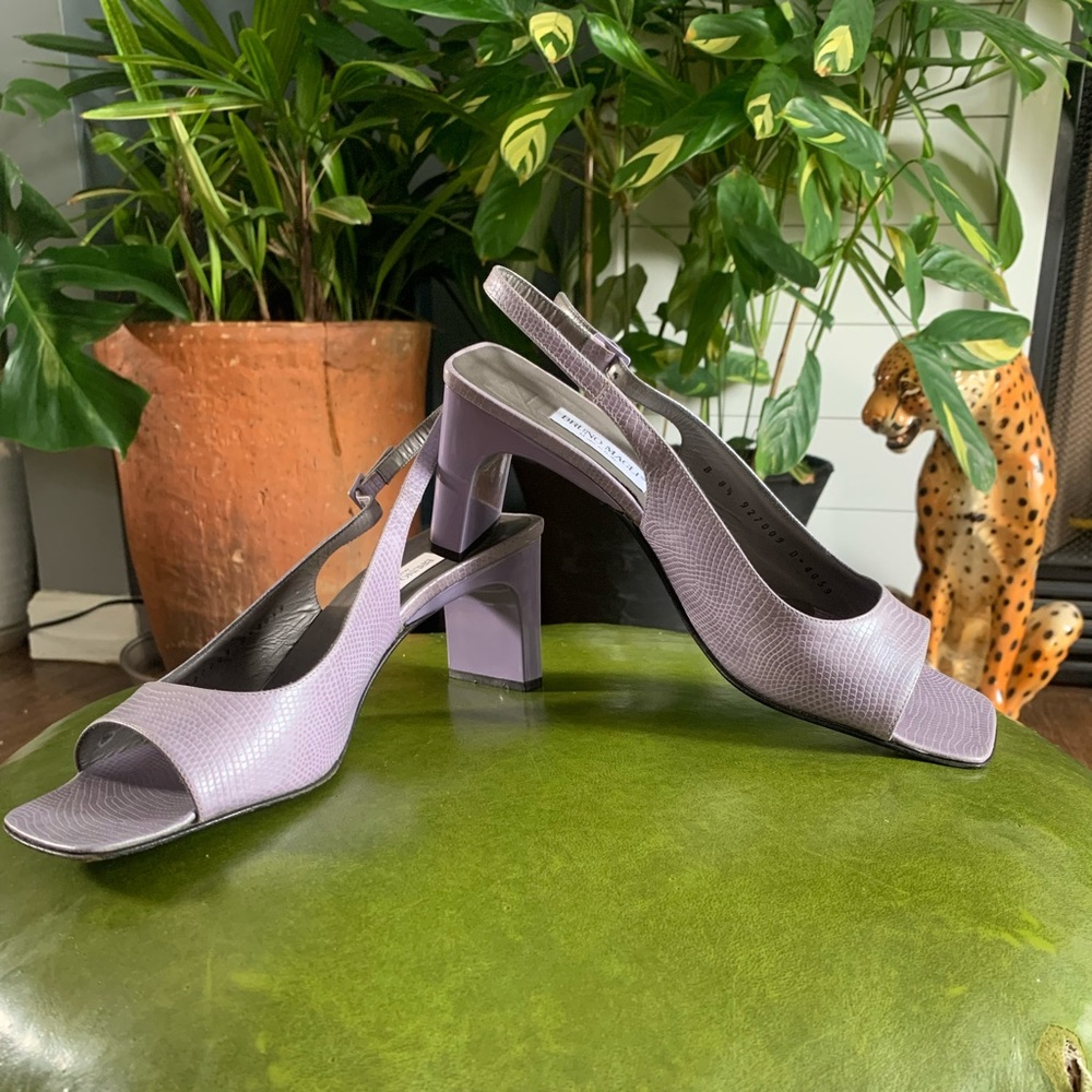 Pastel purple- Bruno Magli square toed heel sandal